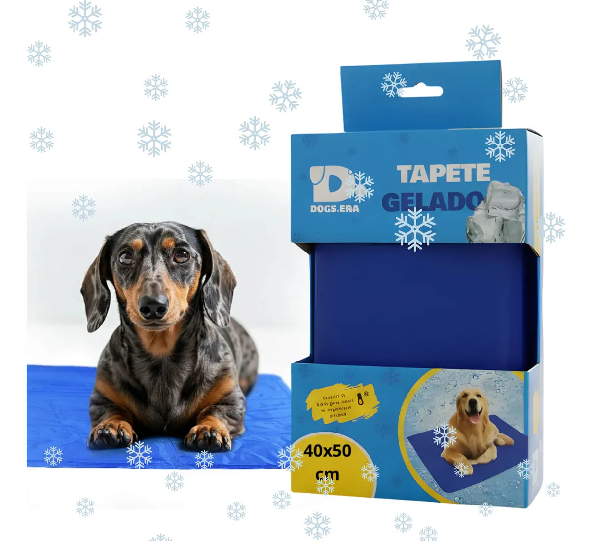 Tapete Gelado 50x90 Cães & Gatos Dogs Era Azul Retangular