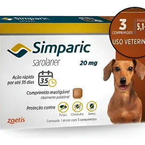 Simparic Zoetis Cão 5 A 10 Kg Antipulgas Carrapatos  1 Comprimido