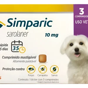 Simparic Para Cães De 2,6 A 5kg 10mg  1 Comprimido  Zoetis Violeta