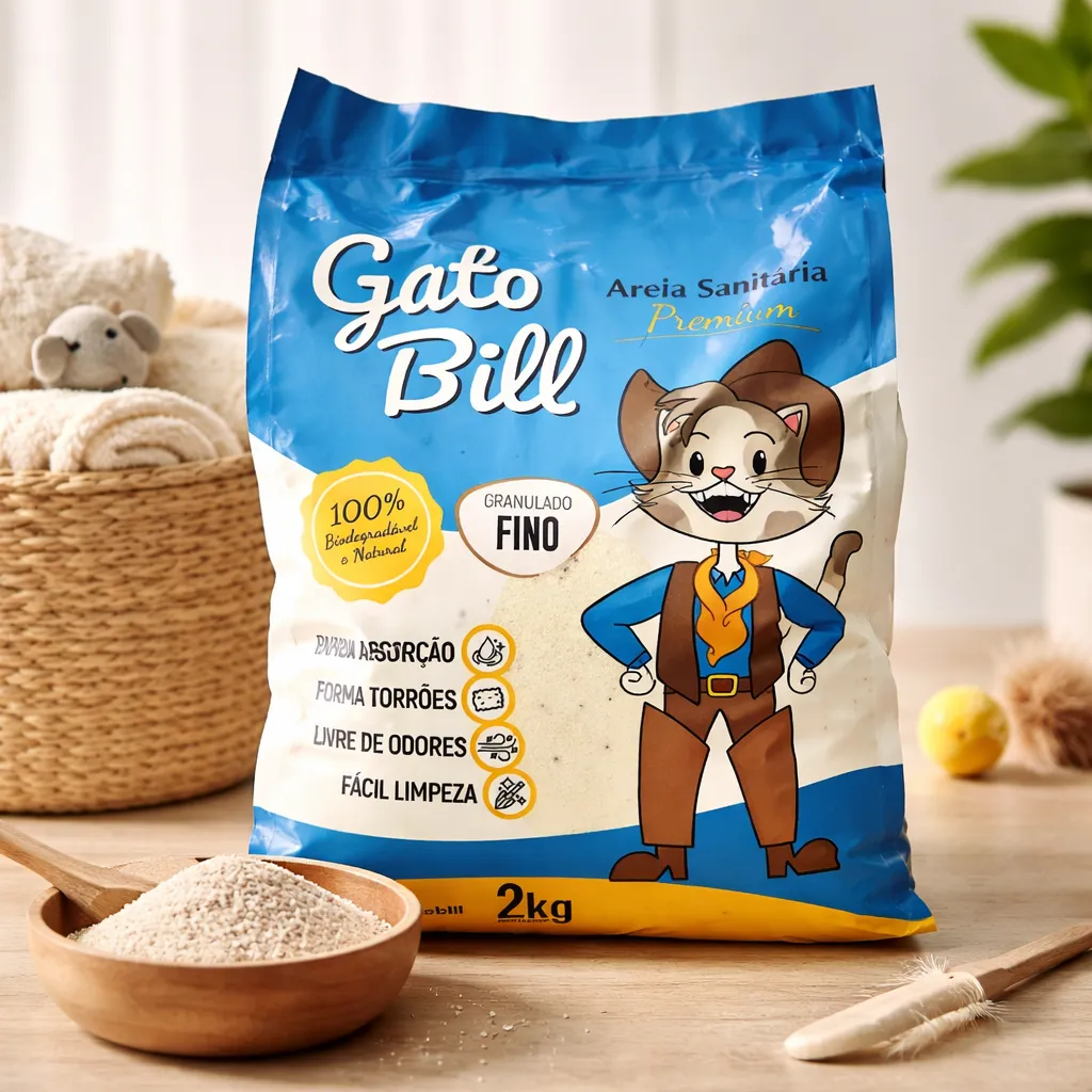 Areia Biodegradável Gato Bill 2kg Ultra Absorvente Sem Odor - Imagem 4