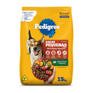 Ração Pedigree Carne e Vegetais Cães Adultos Raças Pequenas e Minis 15 kg