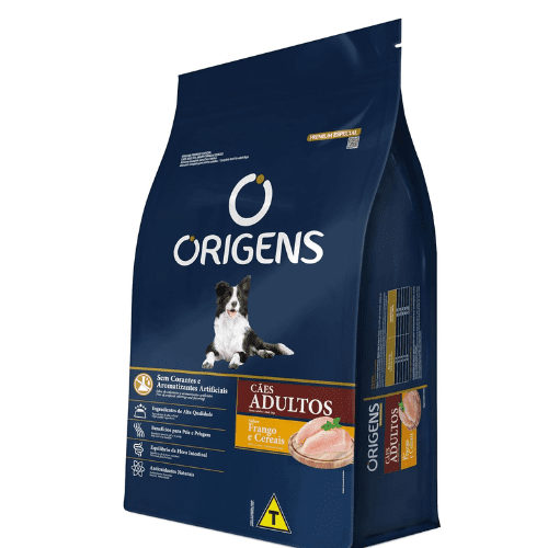 Ração Origens para Cães Adultos sabor Frango e Cereais 15kg