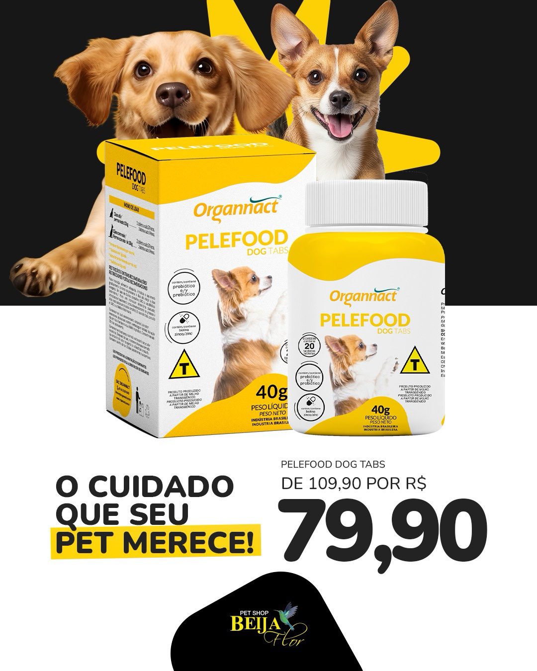 Promoção - Pelefood Dog Tabs da Organnact 40g