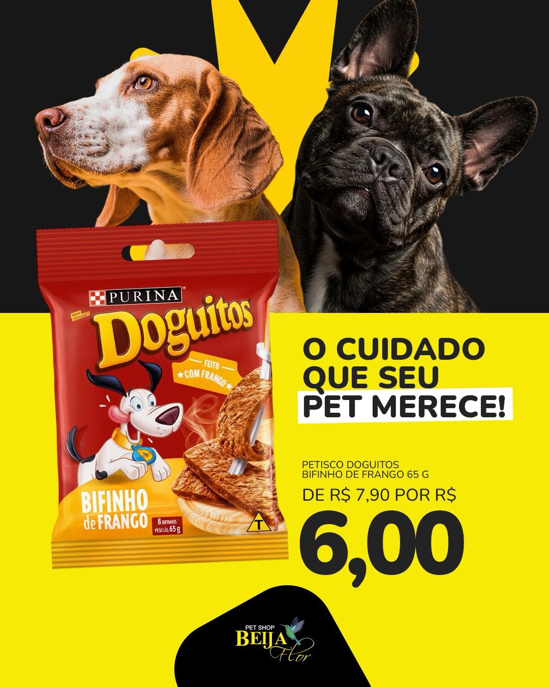 Bifinhos de Frango Doguitos 65g da Purina